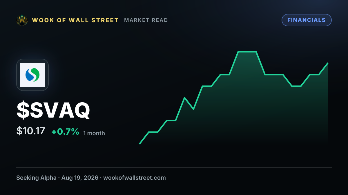 EigenQ, Silicon Valley Acquisition submit draft S-4 to SEC — $SVAQ one-month chart