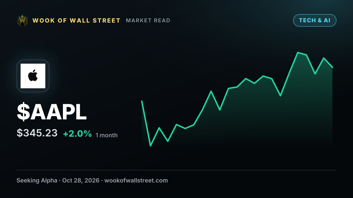 Apple in spotlight as Monness, Crespi, Hardt ups price target on new products — $AAPL one-month chart