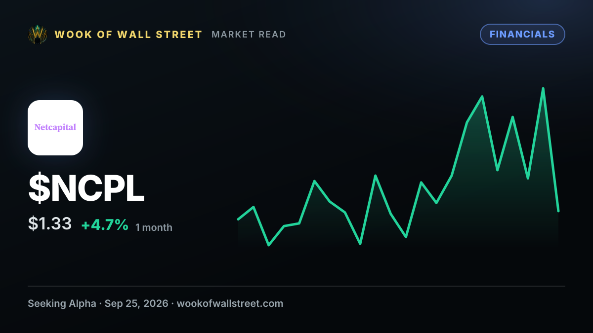 Netcapital faces Nasdaq filing compliance issue — $NCPL one-month chart
