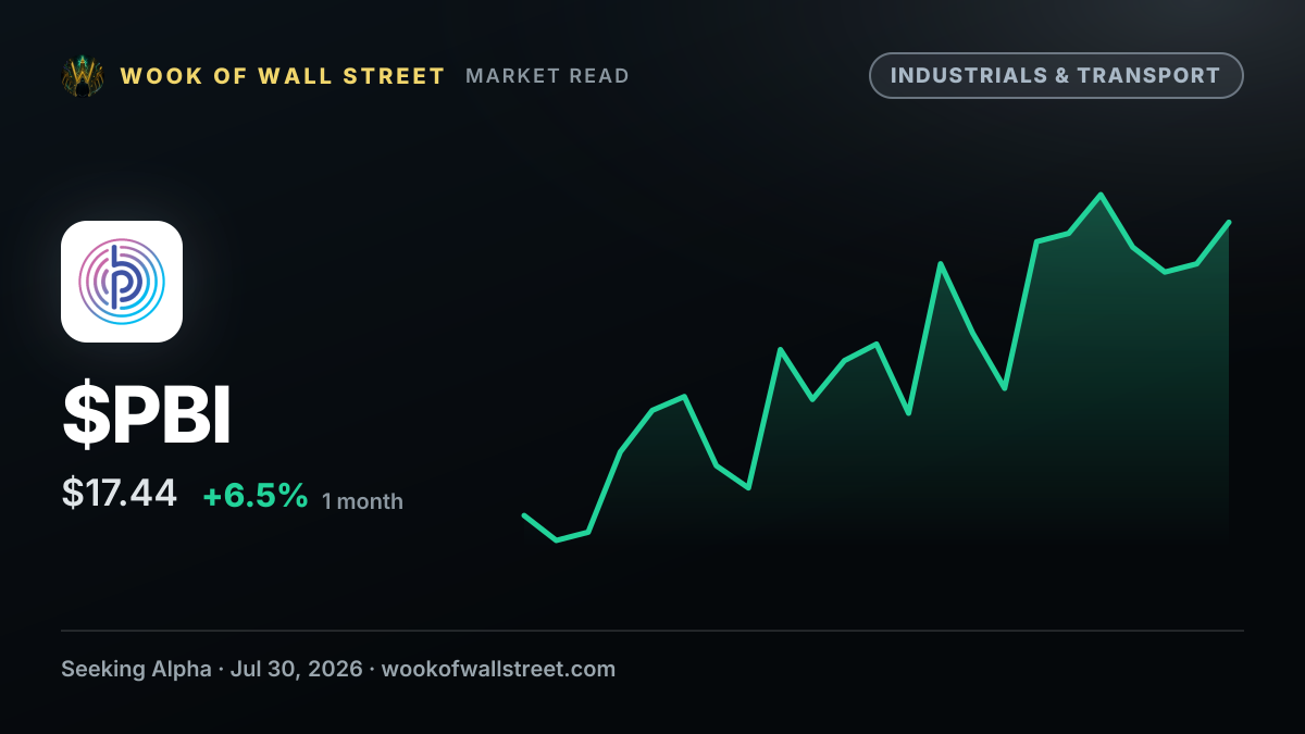 Pitney Bowes declares $0.10 dividend — $PBI one-month chart