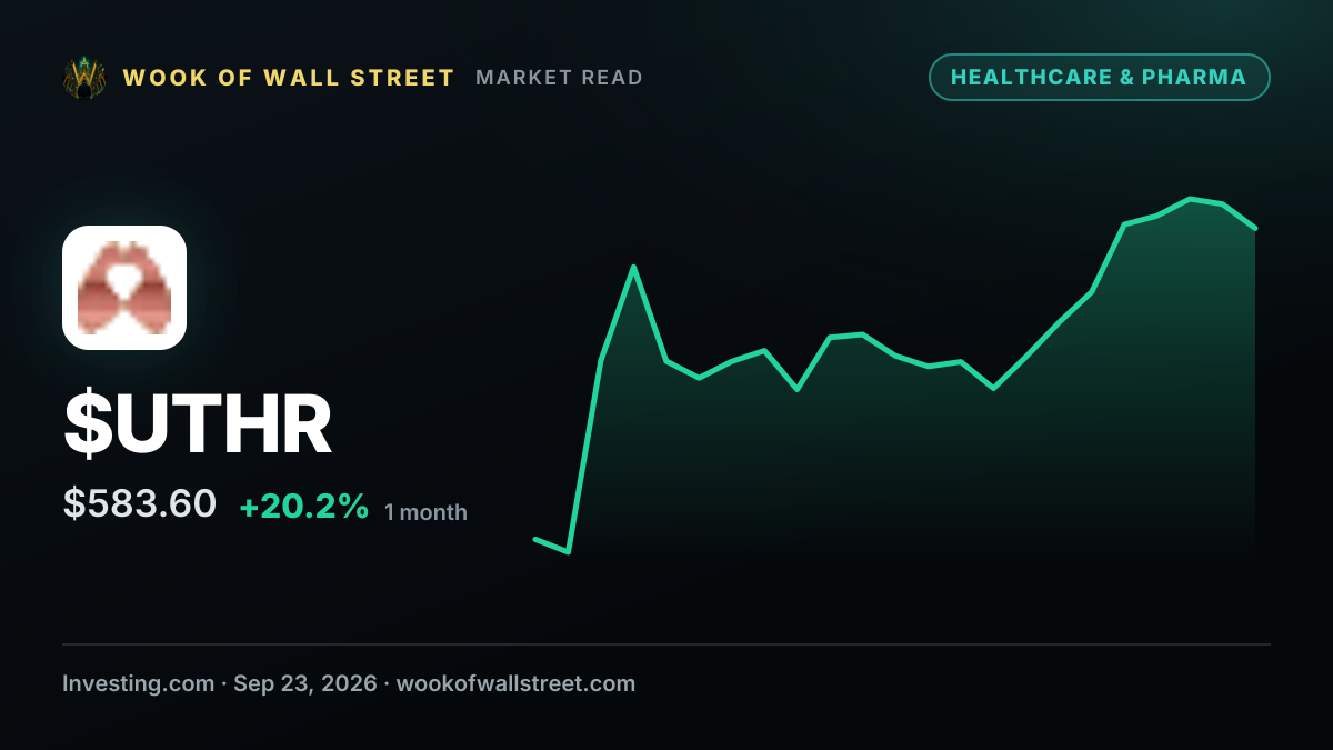 United Therapeutics at Bernstein forum: growth bets widen — $UTHR one-month chart