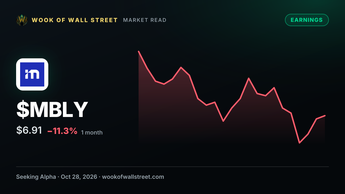 Mobileye Global Q3 2026 Earnings Preview — $MBLY one-month chart