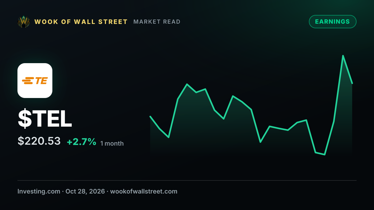 Earnings call transcript: TE Connectivity beats Q4 2026 forecasts, shares fall — $TEL one-month chart