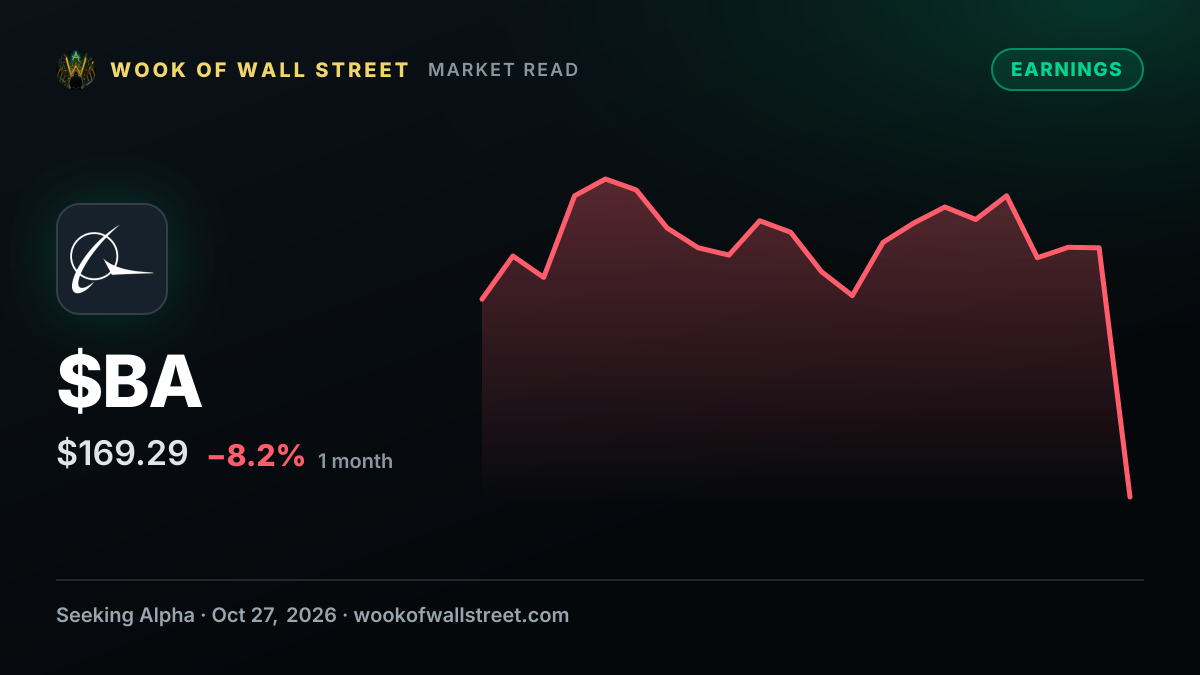 Boeing's cash flow outlook disappoints, but analysts see recovery potential — $BA one-month chart