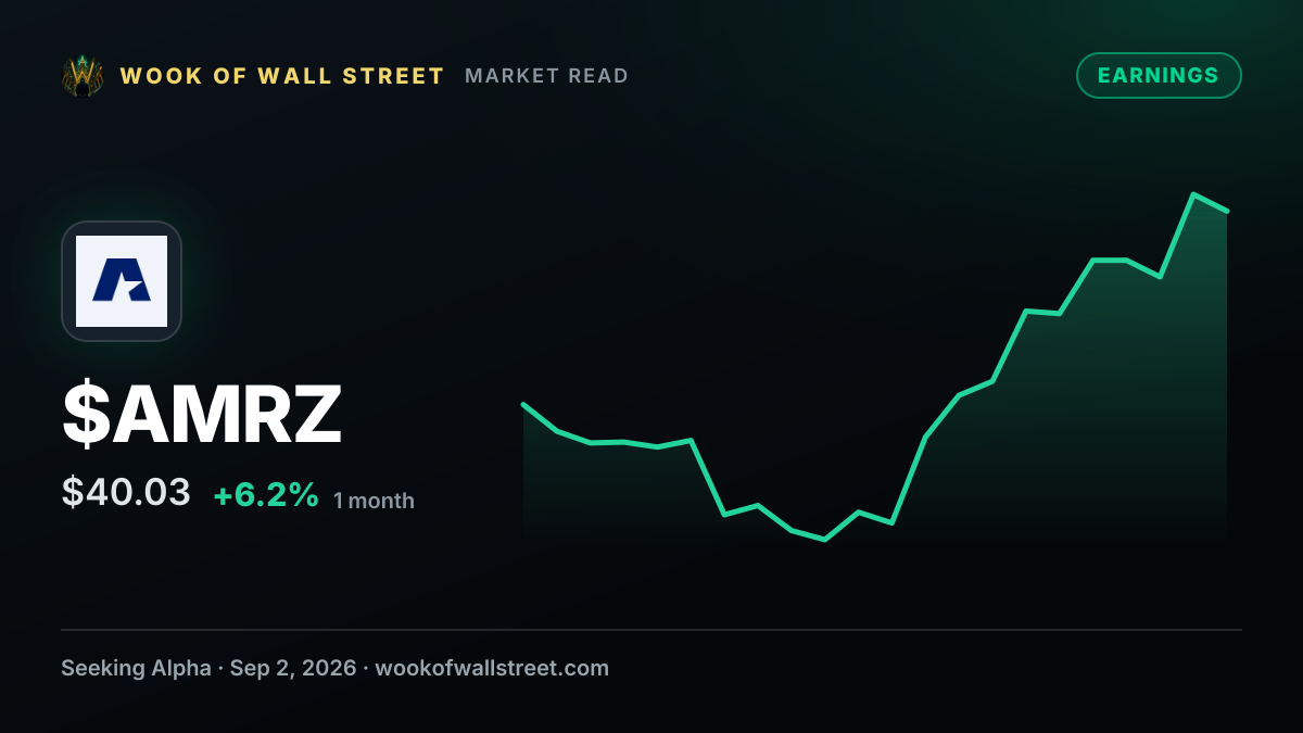 Amrize downgraded at Bank of America on slower growth outlook — $AMRZ one-month chart