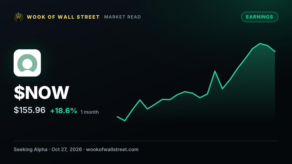 ServiceNow Q3 earnings preview: Investors eye AI momentum and cRPO growth — $NOW one-month chart
