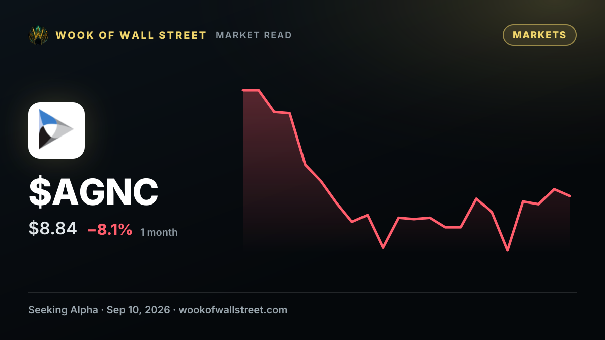 AGNC Investment Corp. 7.75% DP PFD G declares $0.4844 dividend — $AGNC one-month chart