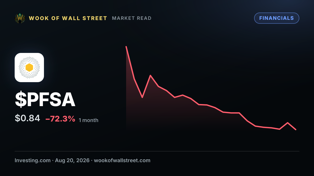 Profusa converts $4.6M debt to preferred stock ahead of G3 deal — $PFSA one-month chart