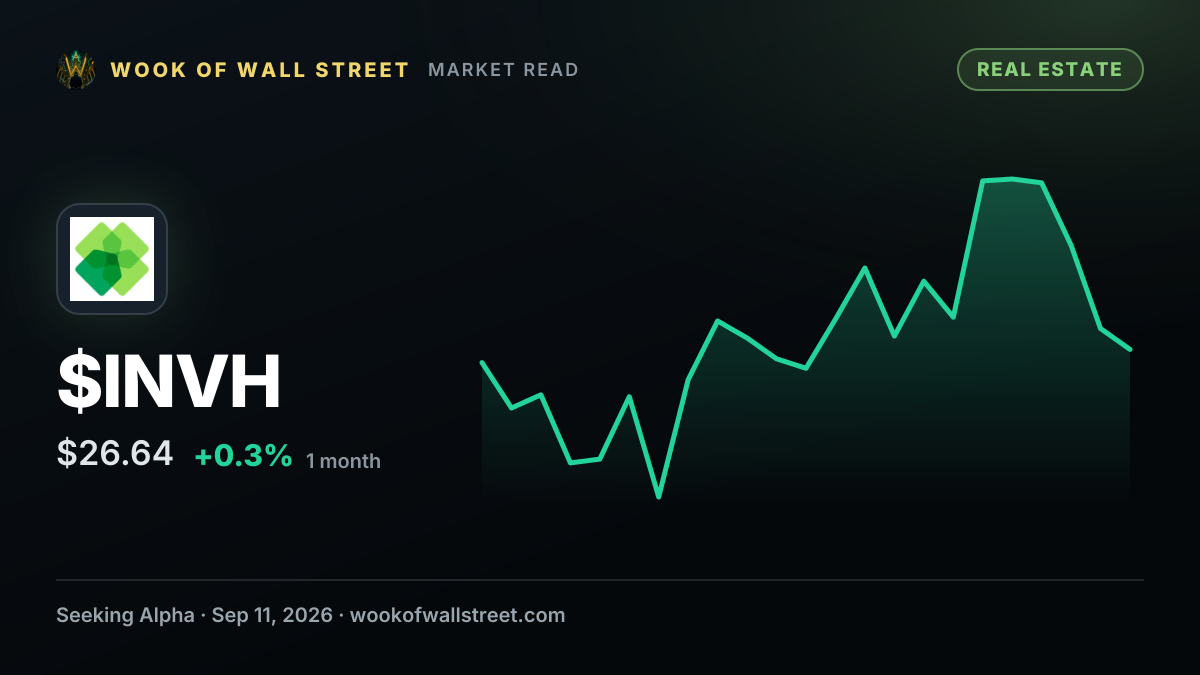 Invitation Homes declares $0.30 dividend — $INVH one-month chart