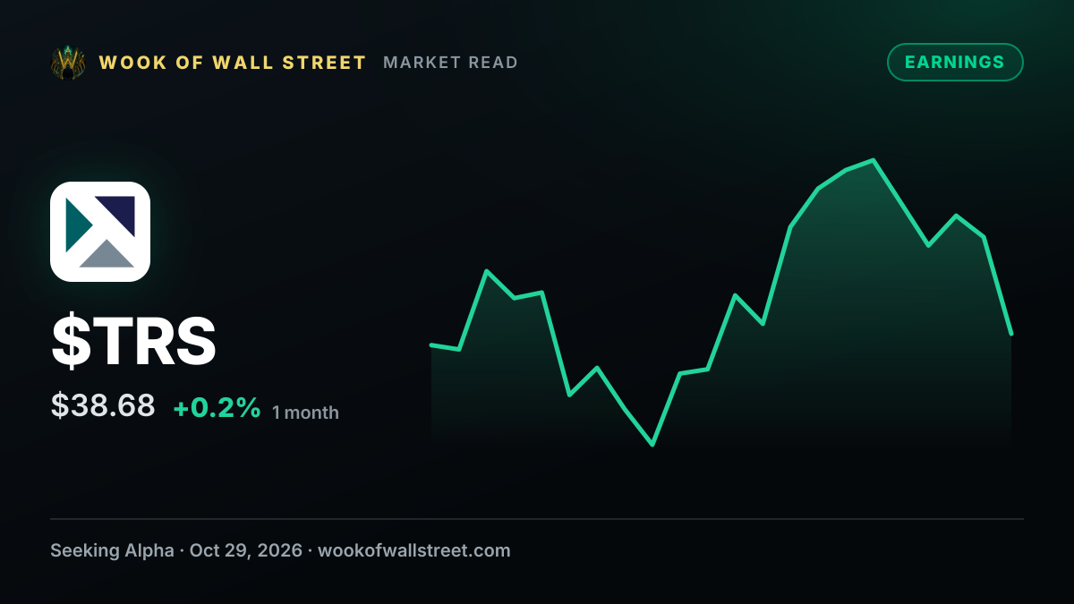 TriMas projects $1.60 to $1.70 EPS in 2026 while expecting 4% to 6% sales growth after Rapak divestiture — $TRS one-month chart