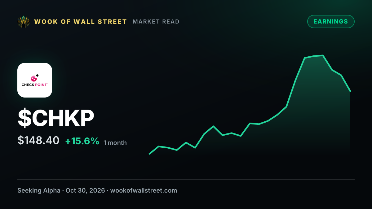 Check Point Software Technologies Q3 Earnings Preview — $CHKP one-month chart