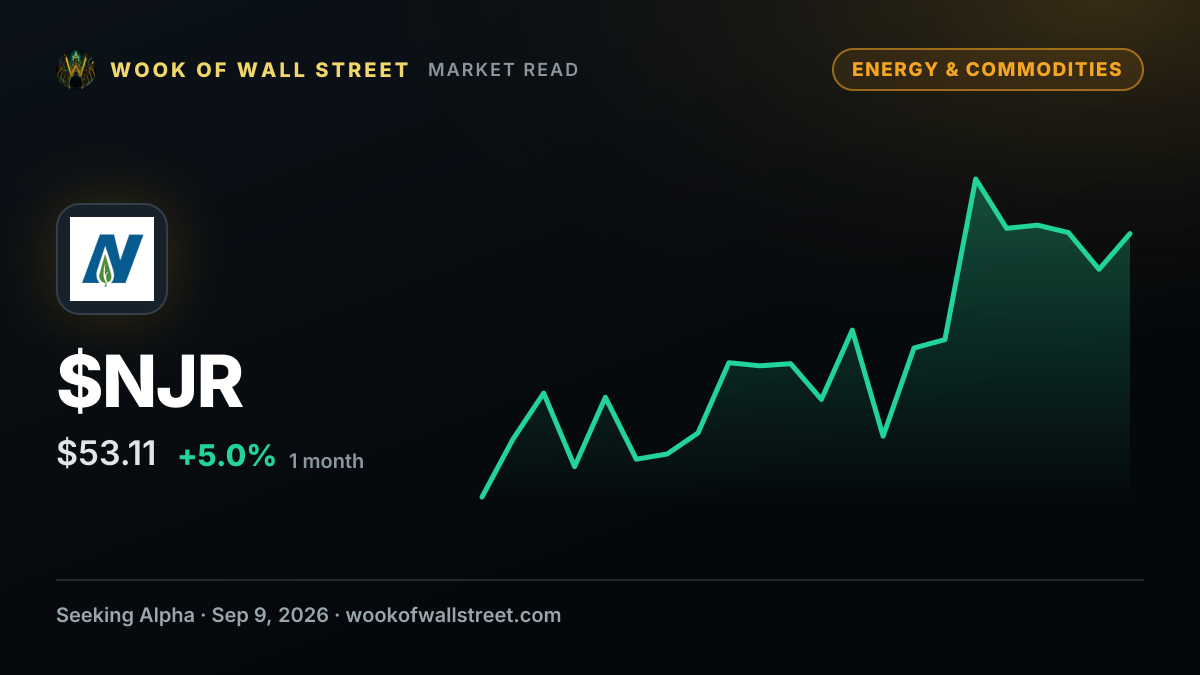 U.S. federal court overturns key New Jersey permit for Williams' NESE gas pipeline — $NJR one-month chart