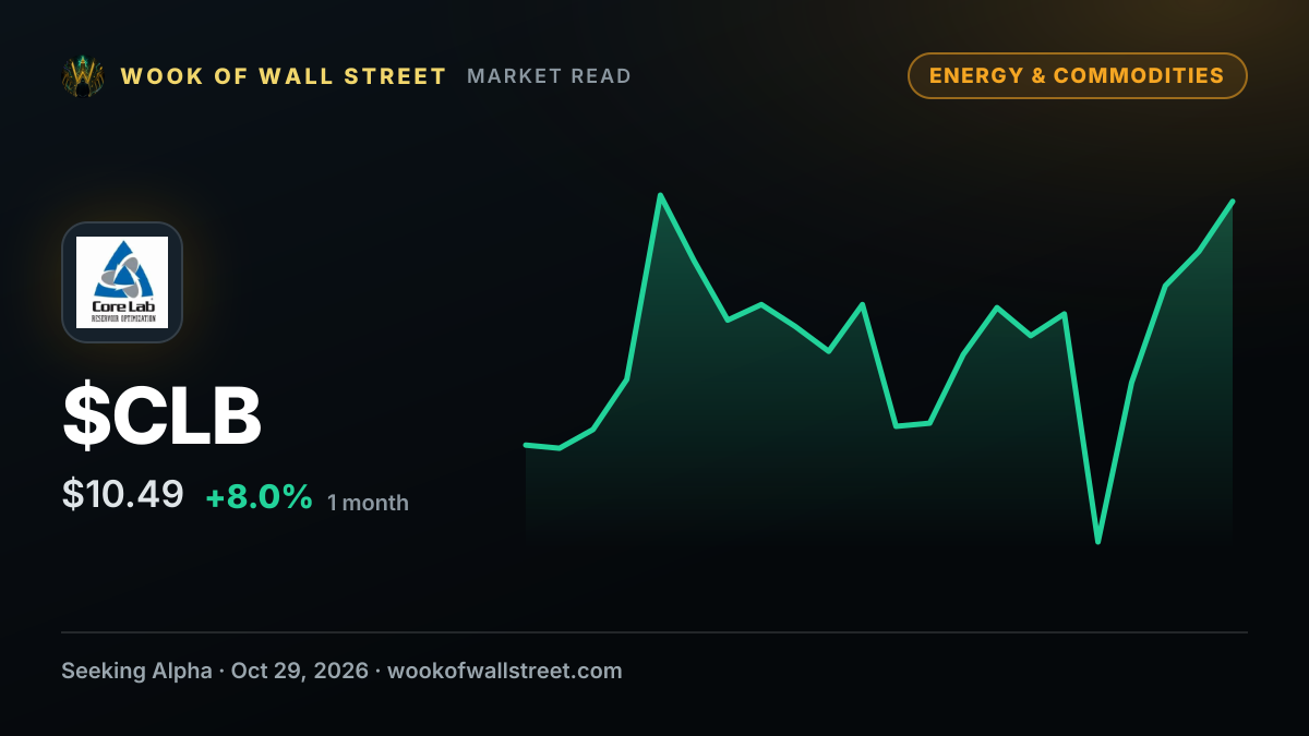Core Laboratories declares $0.01 dividend — $CLB one-month chart