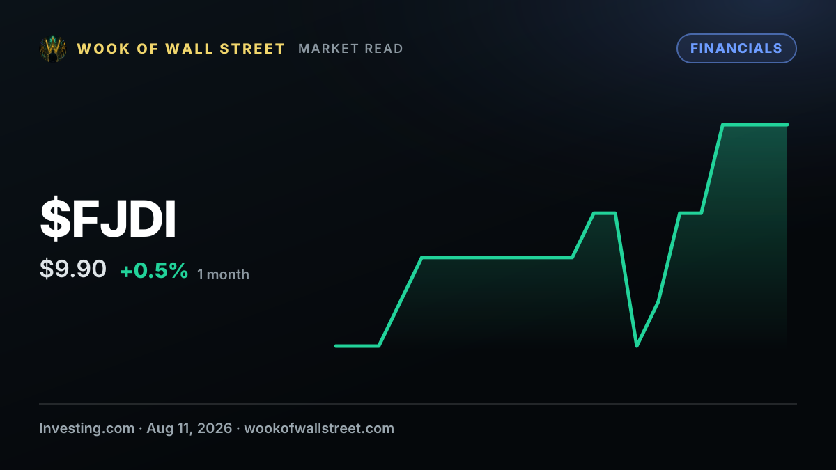 ARC Group Securities Acquisition I completes $105 million Nasdaq IPO — $FJDI one-month chart