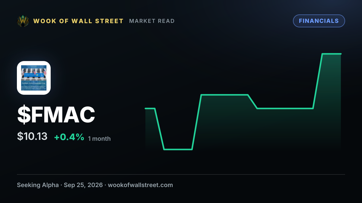 Future Money Acquisition faces Nasdaq notice over delayed 10-Q filing — $FMAC one-month chart