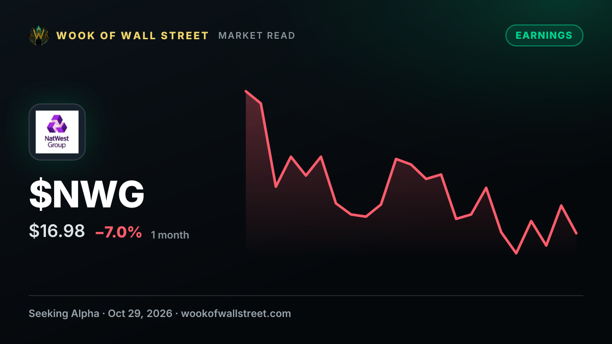 NatWest Q3 Earnings Preview — $NWG one-month chart