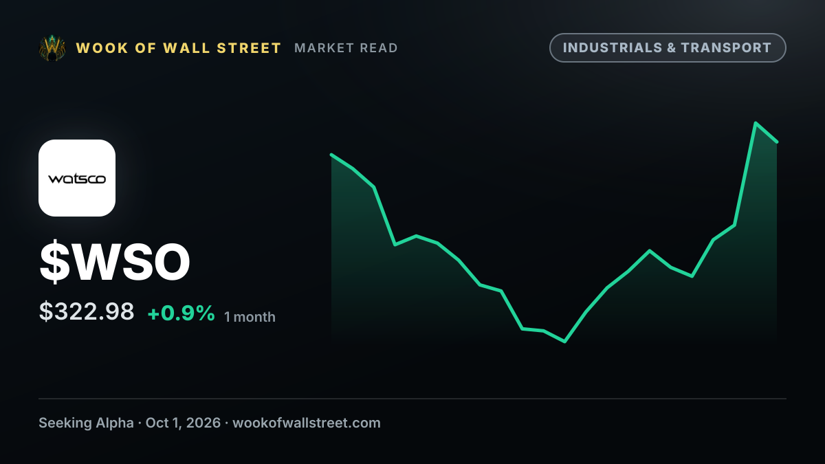 Watsco declares $3.30 dividend — $WSO one-month chart