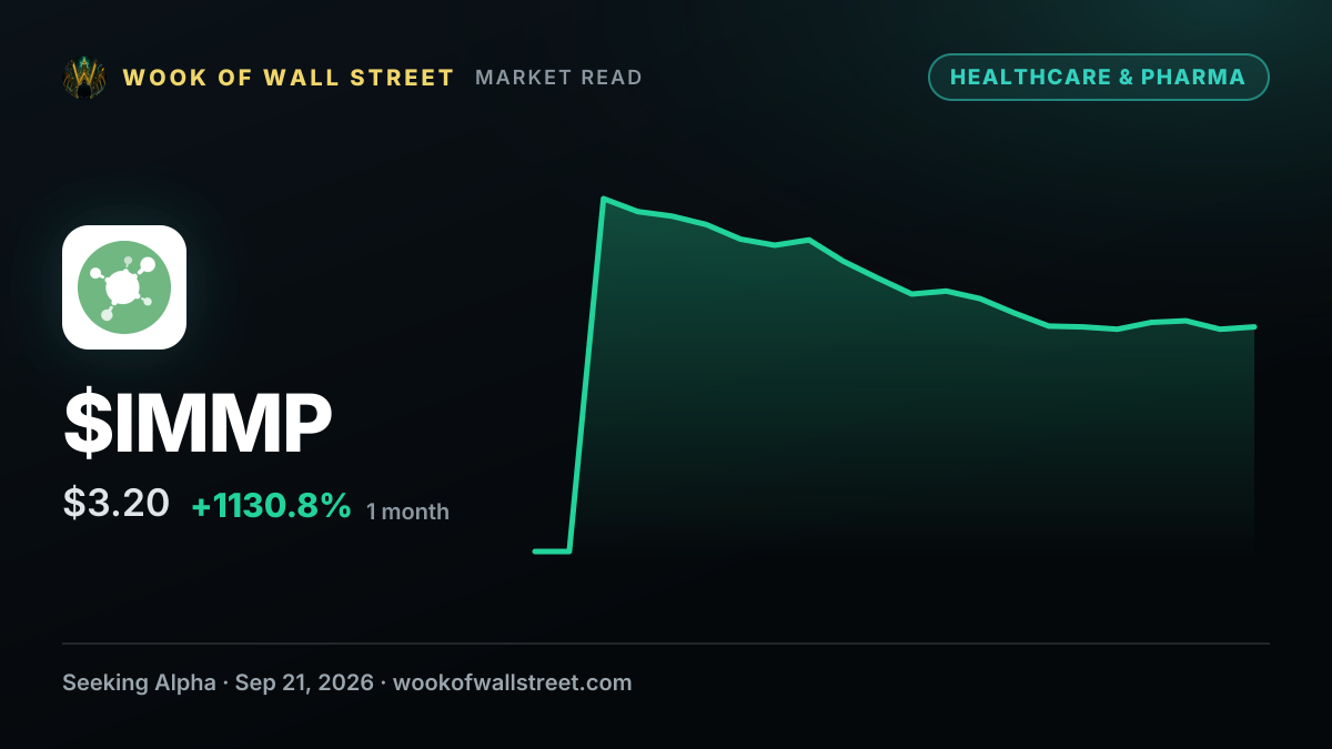 Immutep announces 1-for-20 ADS ratio change — $IMMP one-month chart